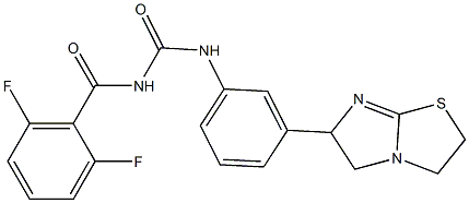 1-(2,6-ジフルオロベンゾイル)-3-[3-[[2,3,5,6-テトラヒドロイミダゾ[2,1-b]チアゾール]-6-イル]フェニル]尿素 化学構造式
