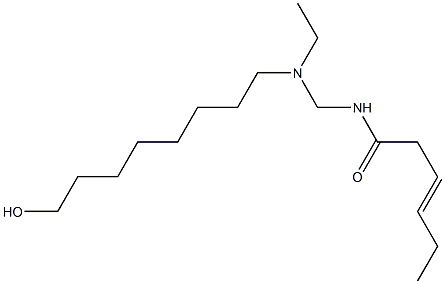 N-[[N-Ethyl-N-(8-hydroxyoctyl)amino]methyl]-3-hexenamide 结构式