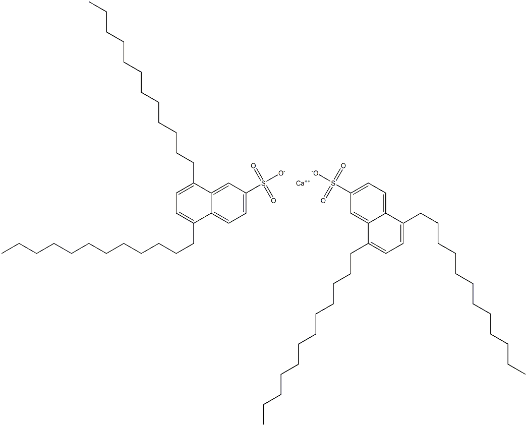 ビス(5,8-ジドデシル-2-ナフタレンスルホン酸)カルシウム 化学構造式