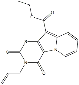 3,4-Dihydro-4-oxo-2-thioxo-3-allyl-2H-1,3-thiazino[6,5-b]indolizine-10-carboxylic acid ethyl ester