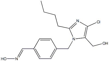 4-(2-Butyl-4-chloro-5-hydroxymethyl-1H-imidazol-1-ylmethyl)benzaldehyde oxime Struktur