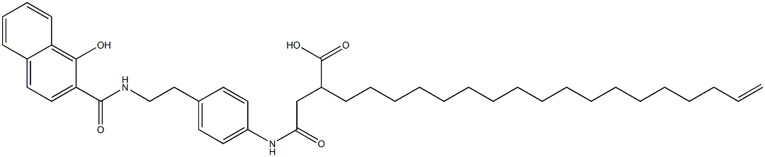 1-ヒドロキシ-N-[2-[4-(3-カルボキシ-1-オキソ-20-ヘニコセニルアミノ)フェニル]エチル]-2-ナフトアミド 化学構造式