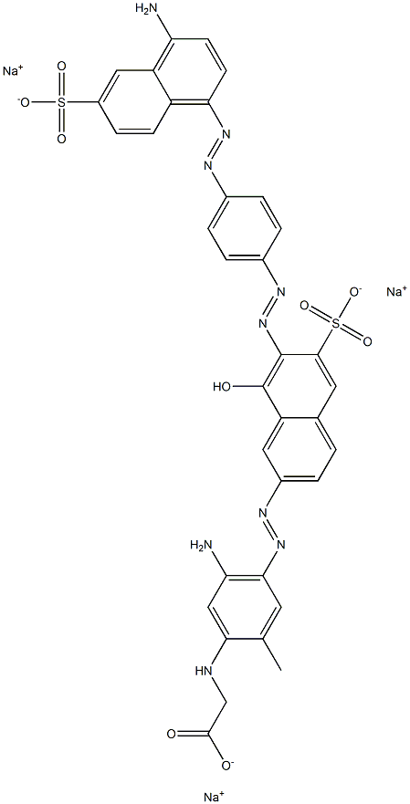 [5-Amino-4-[[7-[[4-[(4-amino-6-sulfo-1-naphtyl)azo]phenyl]azo]-8-hydroxy-6-sulfo-2-naphtyl]azo]-2-methylphenylamino]acetic acid trisodium salt