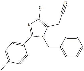 1-Benzyl-2-(4-methylphenyl)-4-chloro-1H-imidazole-5-acetonitrile Struktur