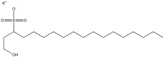1-ヒドロキシオクタデカン-3-スルホン酸カリウム 化学構造式