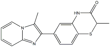 6-(3-Methyl-imidazo[1,2-a]pyridin-2-yl)-2-methyl-2H-1,4-benzothiazin-3(4H)-one Struktur
