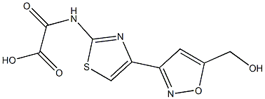 N-[4-[5-ヒドロキシメチル-3-イソオキサゾリル]-2-チアゾリル]オキサミド酸 化学構造式