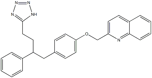 5-[3-Phenyl-4-[4-(2-quinolinylmethoxy)phenyl]-butyl]-1H-tetrazole Structure
