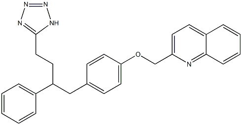 5-[3-Phenyl-4-[4-(2-quinolinylmethoxy)phenyl]-butyl]-1H-tetrazole 结构式