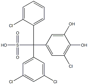 (2-Chlorophenyl)(3,5-dichlorophenyl)(5-chloro-3,4-dihydroxyphenyl)methanesulfonic acid Structure