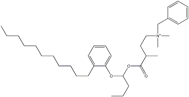 N,N-ジメチル-N-ベンジル-N-[3-[[1-(2-ウンデシルフェニルオキシ)ブチル]オキシカルボニル]ブチル]アミニウム 化学構造式