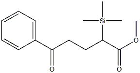 5-オキソ-5-フェニル-2-(トリメチルシリル)ペンタン酸メチル 化学構造式
