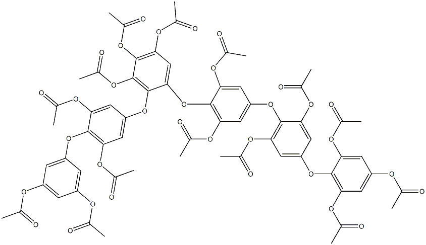 1-[4-[4-(2,4,6-Triacetoxyphenoxy)-2,6-diacetoxyphenoxy]-2,6-diacetoxyphenoxy]-2-[4-(3,5-diacetoxyphenoxy)-3,5-diacetoxyphenoxy]-3,4,5-triacetoxybenzene Struktur