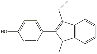 3-エチル-1-メチル-2-(4-ヒドロキシフェニル)-1H-インデン 化学構造式