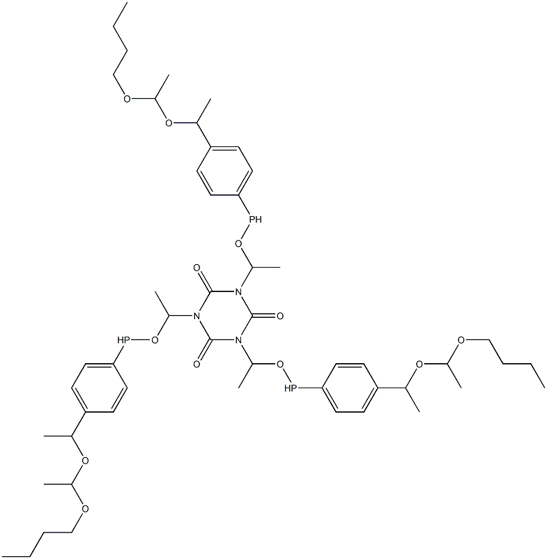  1,3,5-Tris[1-[4-[1-[(1-butoxyethyl)oxy]ethyl]phenylphosphinooxy]ethyl]-1,3,5-triazine-2,4,6(1H,3H,5H)-trione