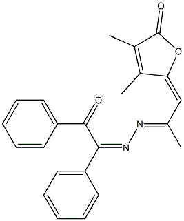 5-[2-[2-(1,2-Diphenyl-2-oxoethylidene)hydrazono]propylidene]-3,4-dimethylfuran-2(5H)-one,,结构式