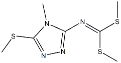 (4-メチル-3-メチルチオ-4H-1,2,4-トリアゾール-5-イル)イミドジチオ炭酸ジメチル 化学構造式