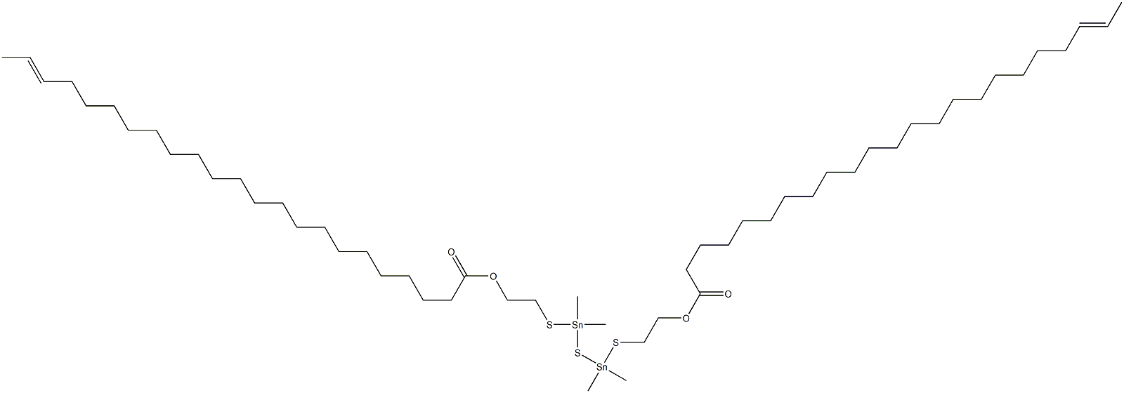 ビス[ジメチル[[2-(20-ドコセニルカルボニルオキシ)エチル]チオ]スタンニル]スルフィド 化学構造式