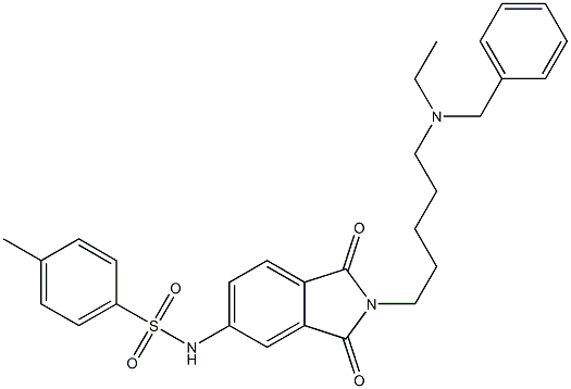 N-[5-(Ethylbenzylamino)pentyl]-5-(p-methylphenylsulfonylamino)phthalimide Structure