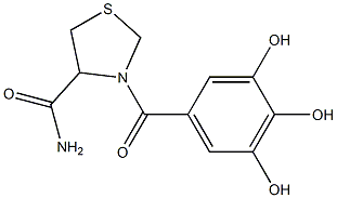 3-ガロイルチアゾリジン-4-カルボアミド 化学構造式