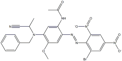 N-[2-(6-Bromo-2,4-dinitrophenyl)azo-5-[benzyl(1-cyanoethyl)amino]-4-methoxyphenyl]acetamide Structure