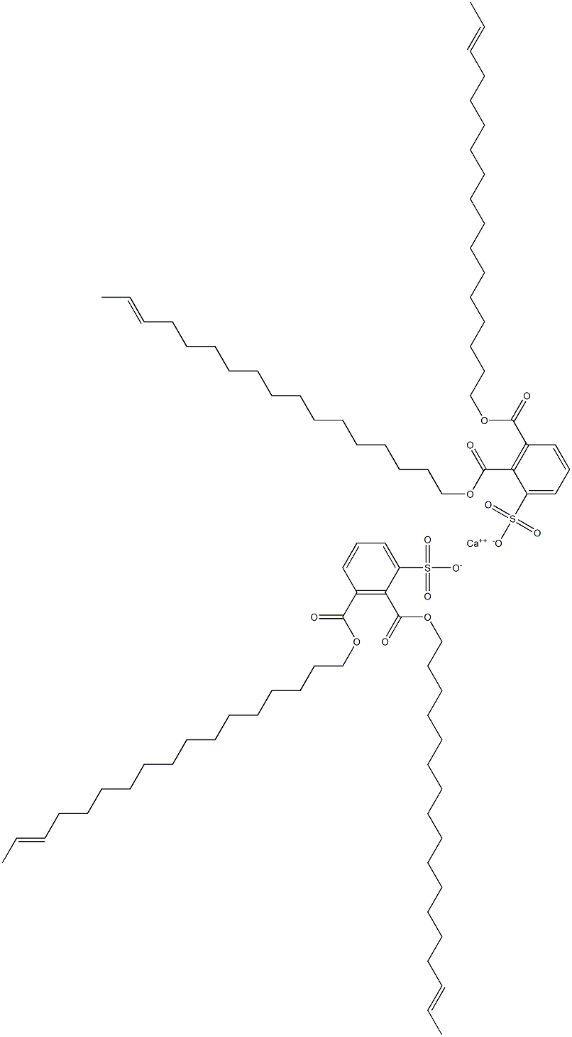ビス[2,3-ジ(15-ヘプタデセニルオキシカルボニル)ベンゼンスルホン酸]カルシウム 化学構造式