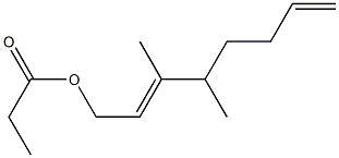 Propionic acid 3,4-dimethyl-2,7-octadienyl ester Structure