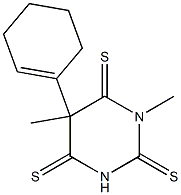 5-(1-シクロヘキセニル)-1,5-ジメチルピリミジン-2,4,6(1H,3H,5H)-トリチオン 化学構造式