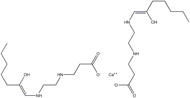 Bis[3-[N-[2-[N-(2-hydroxy-1-heptenyl)amino]ethyl]amino]propionic acid]calcium salt Struktur