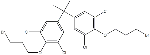 1,1'-[イソプロピリデンビス(2,6-ジクロロ-4,1-フェニレンオキシ)]ビス(3-ブロモプロパン) 化学構造式