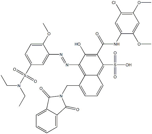  2-[(5-Chloro-2,4-dimethoxyphenyl)aminocarbonyl]-4-[5-[(diethylamino)sulfonyl]-2-methoxyphenylazo]-3-hydroxy-5-(phthalimidylmethyl)naphthalene-1-sulfonic acid