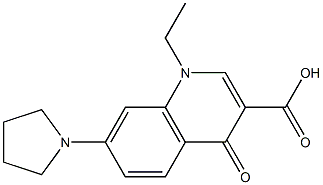 1-Ethyl-1,4-dihydro-4-oxo-7-(1-pyrrolidinyl)quinoline-3-carboxylic acid Struktur