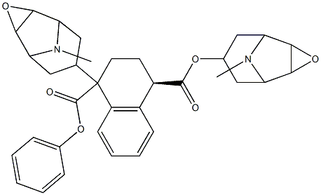 (4R)-1,2,3,4-Tetrahydro-1-phenylnaphthalene-1,4-dicarboxylic acid bis(9-methyl-3-oxa-9-azatricyclo[3.3.1.02,4]nonan-7-yl) ester Structure