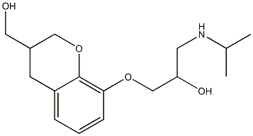 3,4-Dihydro-8-[2-hydroxy-3-[isopropylamino]propoxy]-2H-1-benzopyran-3-methanol Struktur