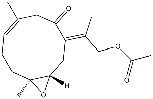 (1S,4E,10S)-8-[(E)-1-(Acetoxymethyl)ethylidene]-1,5-dimethyl-11-oxabicyclo[8.1.0]undec-4-en-7-one Structure