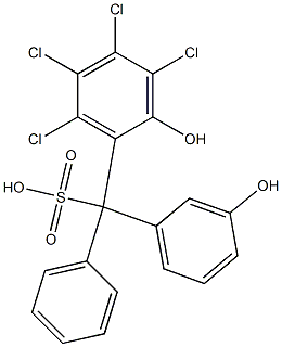 (3,4,5,6-Tetrachloro-2-hydroxyphenyl)(3-hydroxyphenyl)phenylmethanesulfonic acid Structure