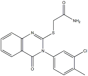 2-(2-Amino-2-oxoethylthio)-3-(3-chloro-4-methylphenyl)-quinazolin-4(3H)-one Structure