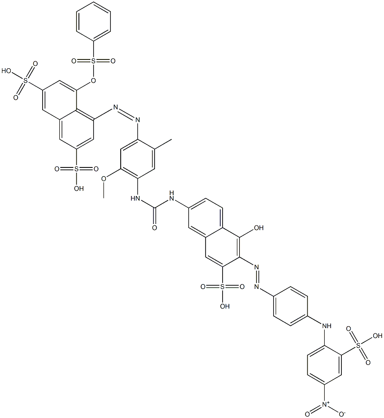  4-[[4-[[[[5-Hydroxy-6-[[4-[(4-nitro-2-sulfophenyl)amino]phenyl]azo]-7-sulfo-2-naphthalenyl]amino]carbonyl]amino]-5-methoxy-2-methylphenyl]azo]-5-(phenylsulfonyl)oxy-2,7-naphthalenedisulfonic acid