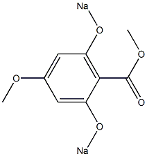 2,6-Bis(sodiooxy)-4-methoxybenzoic acid methyl ester Structure