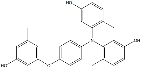 N,N-Bis(3-hydroxy-6-methylphenyl)-4-(3-hydroxy-5-methylphenoxy)benzenamine Structure