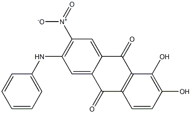 2-Anilino-5,6-dihydroxy-3-nitroanthraquinone,,结构式