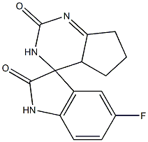 5'-フルオロ-1',2,2',3,4a,5,6,7-オクタヒドロスピロ[4H-シクロペンタピリミジン-4,3'-[3H]インドール]-2,2'-ジオン 化学構造式