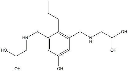 3,5-ビス[[(2,2-ジヒドロキシエチル)アミノ]メチル]-4-プロピルフェノール 化学構造式