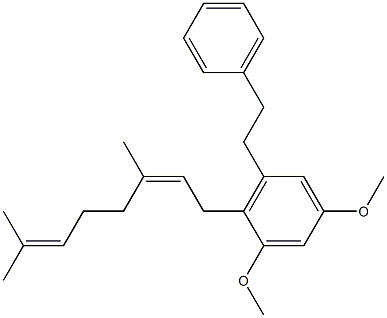 1,3-Dimethoxy-4-[(2Z)-3,7-dimethylocta-2,6-dien-1-yl]-5-(2-phenylethyl)benzene Structure