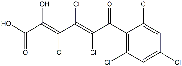 (2E,4E)-2-Hydroxy-3,4,5-trichloro-6-oxo-6-(2,4,6-trichlorophenyl)-2,4-hexadienoic acid 结构式