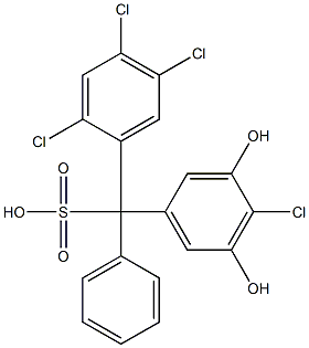 (4-Chloro-3,5-dihydroxyphenyl)(2,4,5-trichlorophenyl)phenylmethanesulfonic acid,,结构式