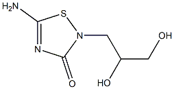 5-Amino-2-(2,3-dihydroxypropyl)-1,2,4-thiadiazol-3(2H)-one Struktur