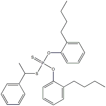 Dithiophosphoric acid O,O-bis(2-butylphenyl)S-(1-phenylethyl) ester Struktur