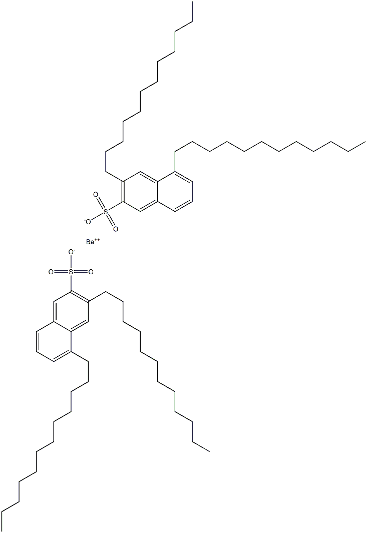 ビス(3,5-ジドデシル-2-ナフタレンスルホン酸)バリウム 化学構造式