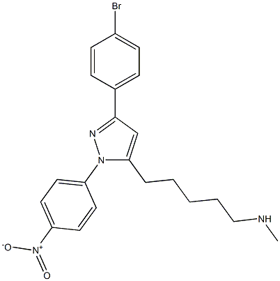 1-(4-Nitrophenyl)-3-(4-bromophenyl)-5-[5-(methylamino)pentyl]-1H-pyrazole Struktur